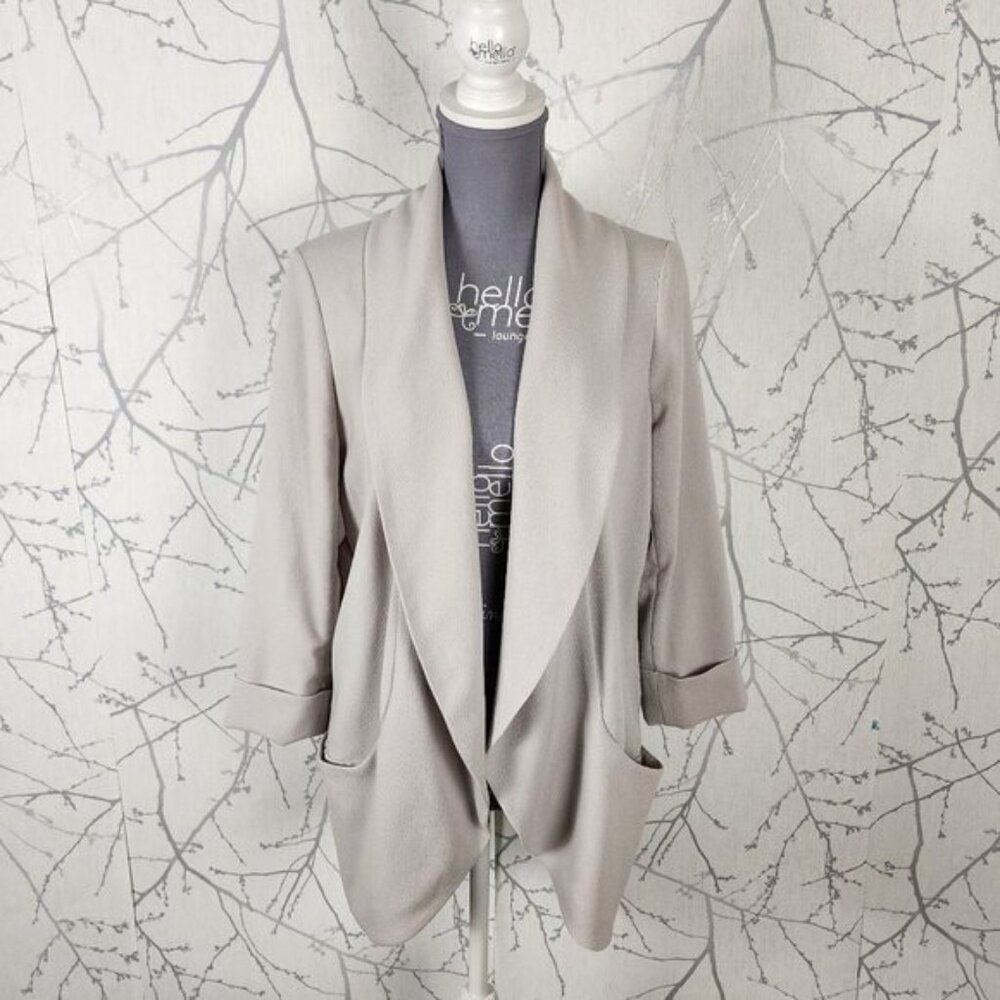 Wilfred Warm Gray Crepe Drape Open Front Chevalie… - image 2